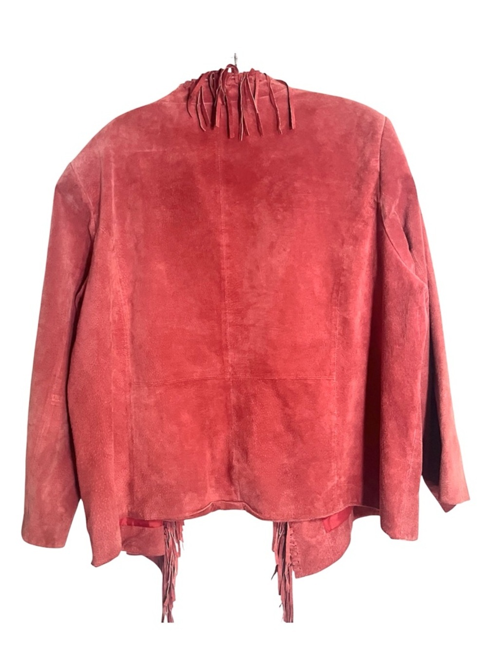 Dialogue Fringe Light Rust  Suede Leather Jacket 2X - Picture 3 of 9